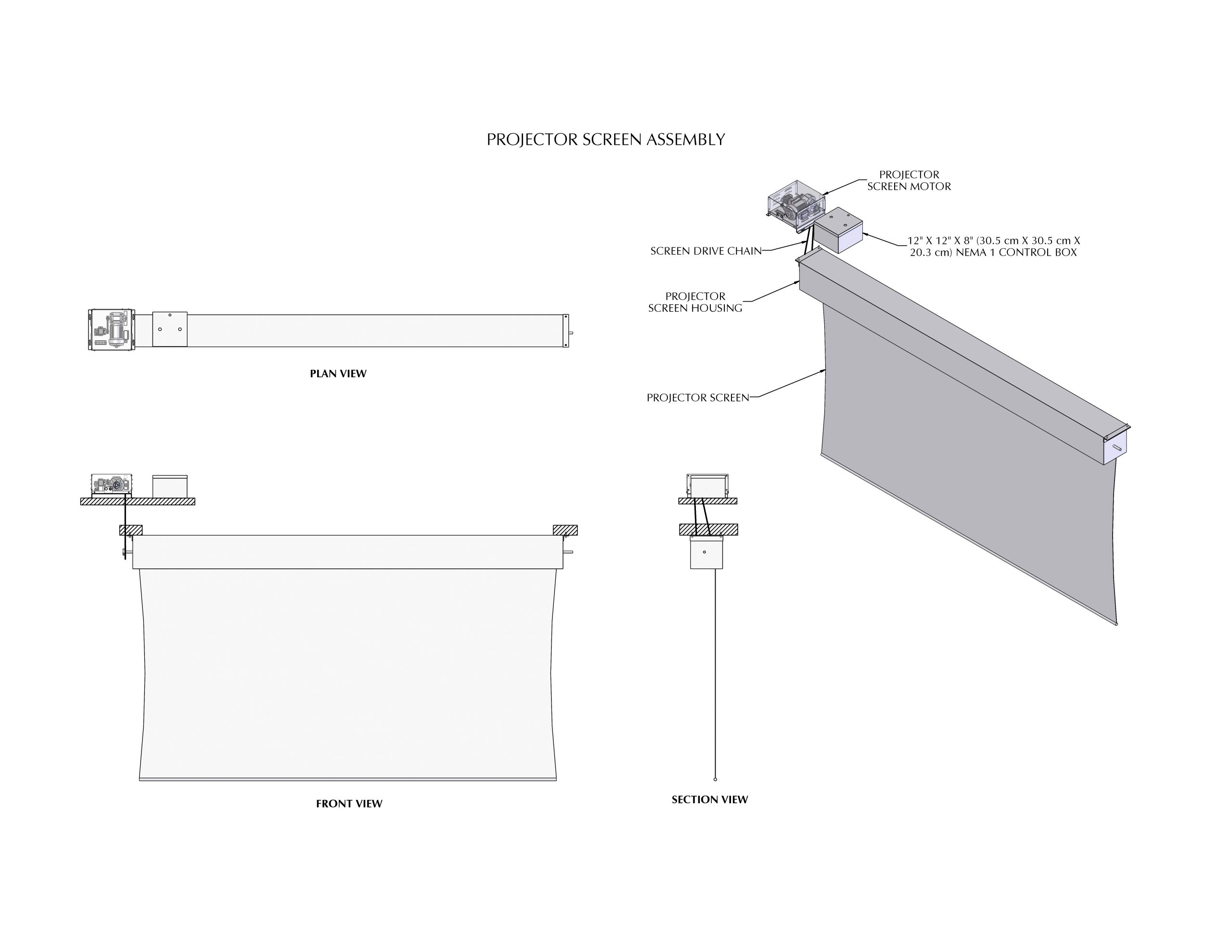 PROJECTOR SCREEN ASSEMBLY